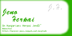 jeno herpai business card